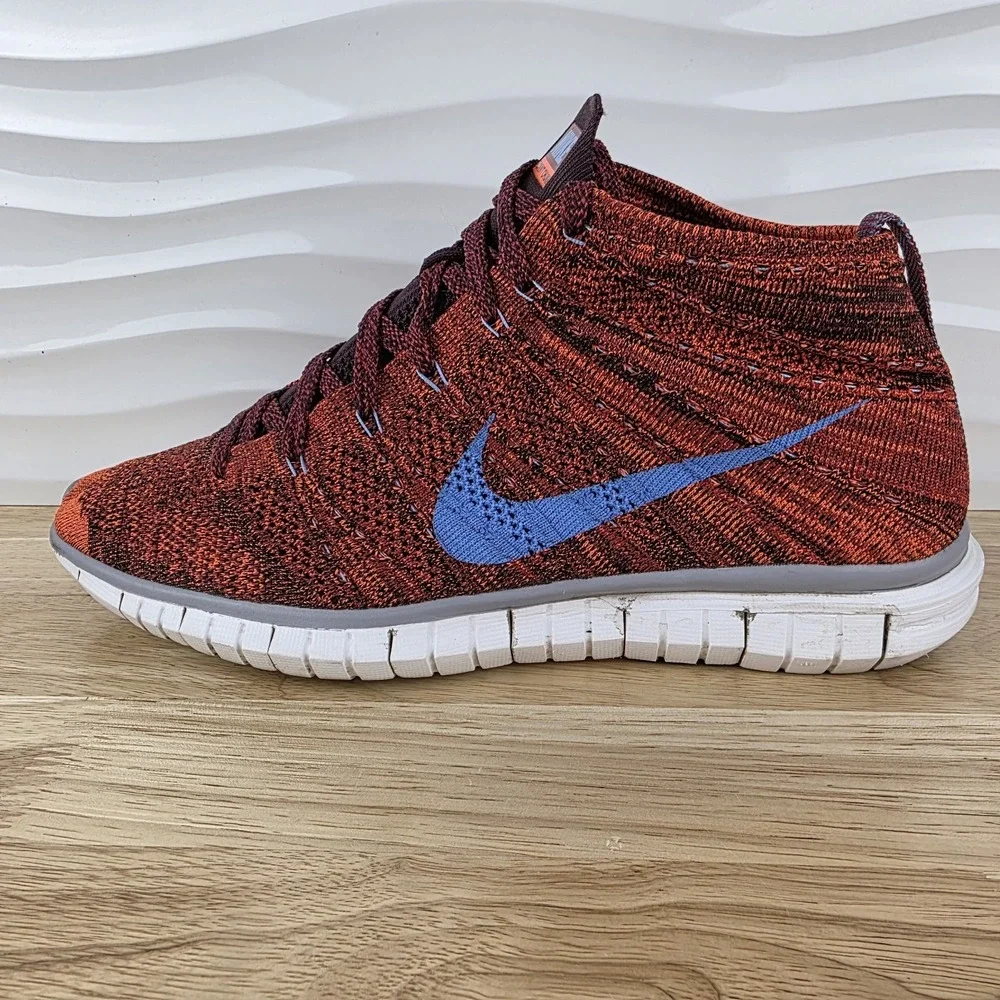 Nike Free Flyknit Chukka Sneakers Mens Size 11 Cinnabar Athletic Shoe 639700-601